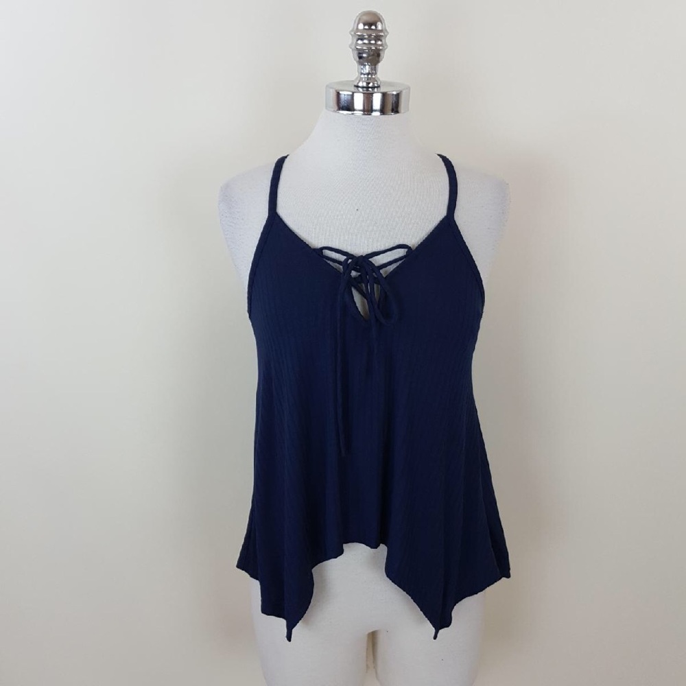 COPY - Shark bite navy blue tank top